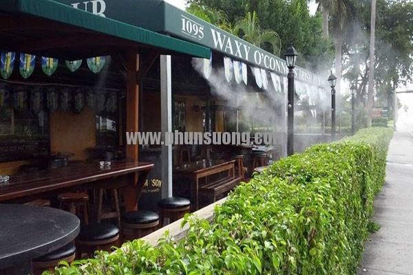 Hê thống phun sương Hawin được sử dụng ở quán café tại Bến Tre